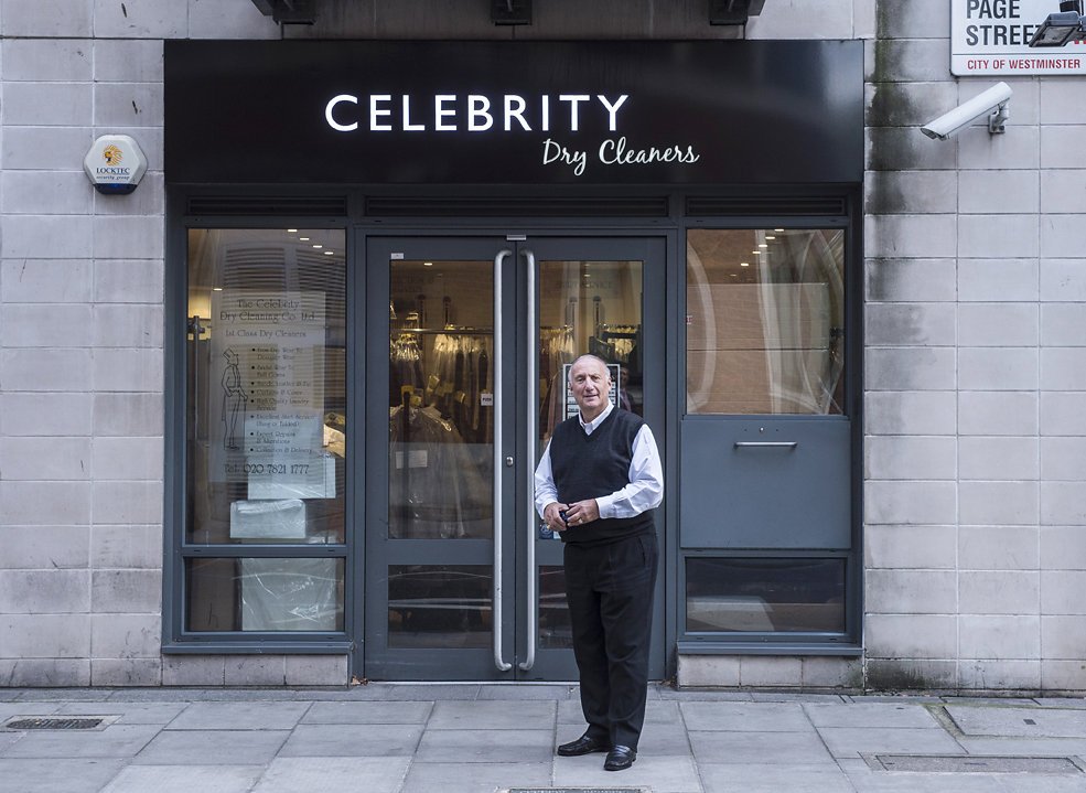 Celebrity Dry Cleaners Shop Front Owner1 - Daniel Cobb - Locally grown