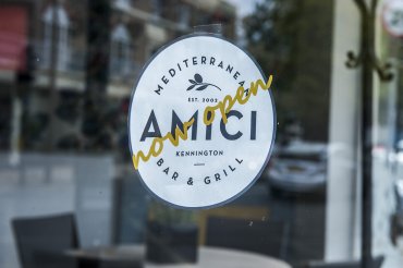 amici window sign - Daniel Cobb - Locally grown